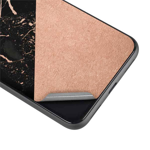 Black and Rose Gold Marble Split Google Pixel 4 XL Skin